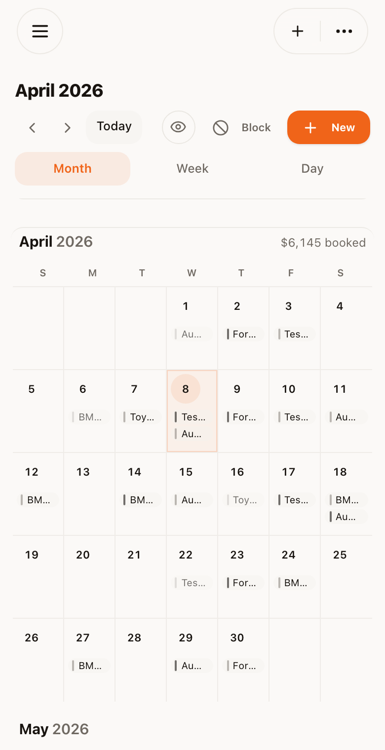 Scheduling & Calendar on mobile